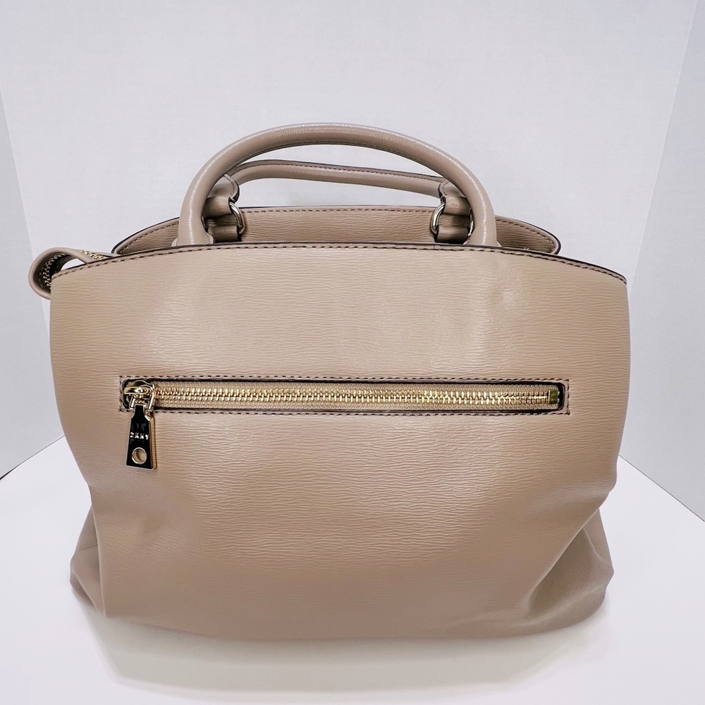 DKNY - Paige Satchel - Dark Tan/Light Khaki Crossbody Bag - Picture 3 of 11